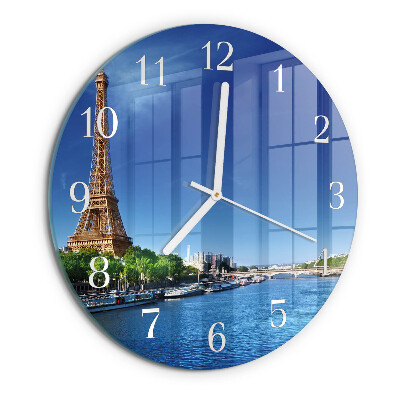 Okrúhle sklenené hodiny Parížska obloha