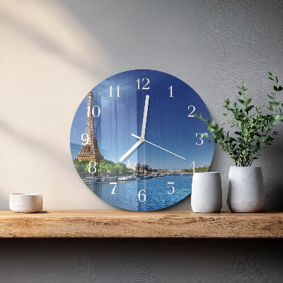 Okrúhle sklenené hodiny Parížska obloha