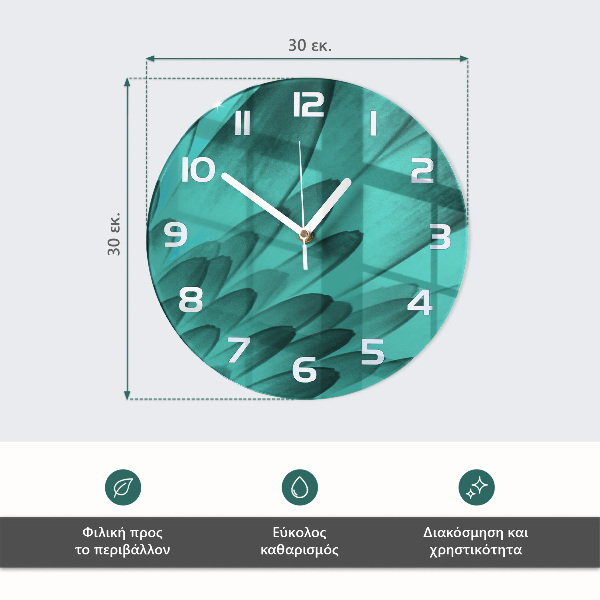 Okrúhle sklenené hodiny Orchidea