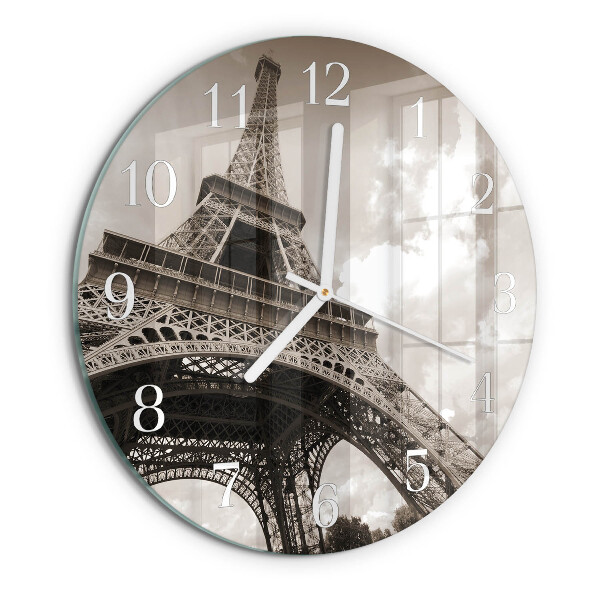 Okrúhle sklenené hodiny Paríž
