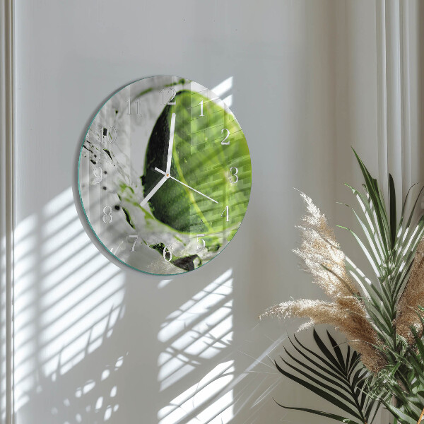 Okrúhle sklenené hodiny Uhličitan vápenatý