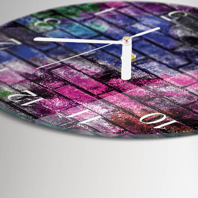 Okrúhle sklenené hodiny Tehla