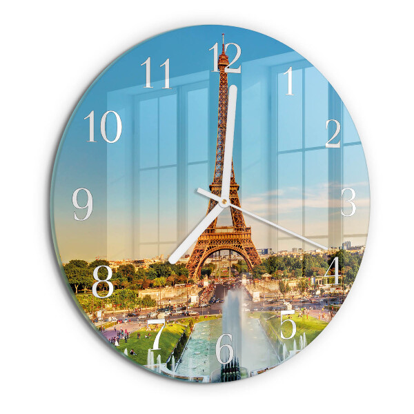 Okrúhle sklenené hodiny Paríž