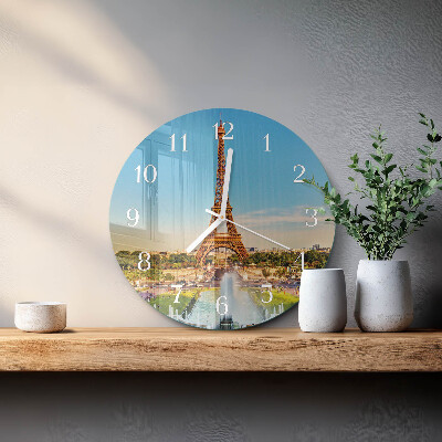 Okrúhle sklenené hodiny Paríž