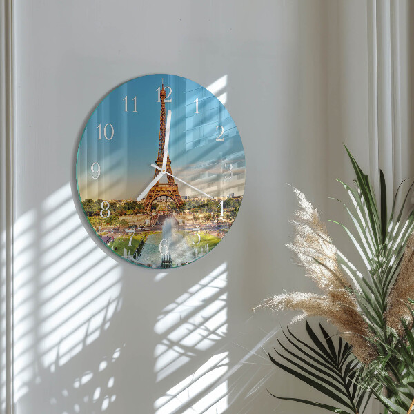 Okrúhle sklenené hodiny Paríž