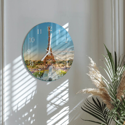Okrúhle sklenené hodiny Paríž