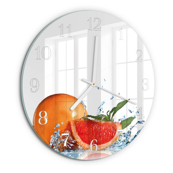 Okrúhle sklenené hodiny Grapefruit