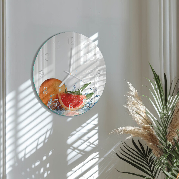 Okrúhle sklenené hodiny Grapefruit