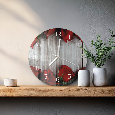 Okrúhle sklenené hodiny Ružové tablety