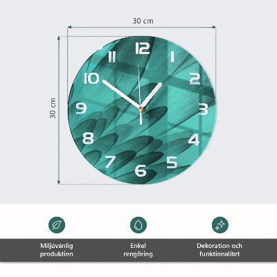 Okrúhle sklenené hodiny Kvapky rosy