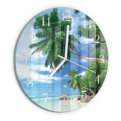 Okrúhle sklenené hodiny Palmy