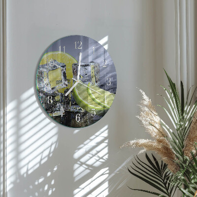 Okrúhle sklenené hodiny Citrusové plody
