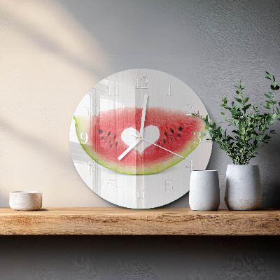 Okrúhle sklenené hodiny Vodný melón