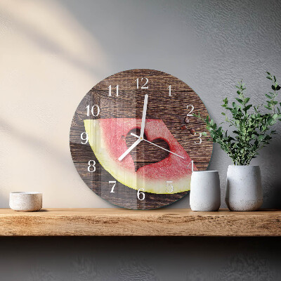 Okrúhle sklenené hodiny Vodný melón