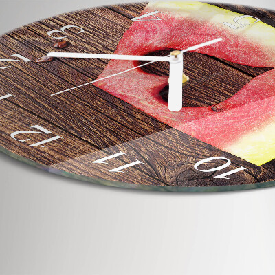 Okrúhle sklenené hodiny Vodný melón