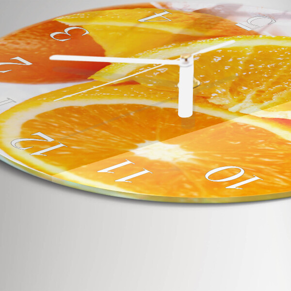Okrúhle sklenené hodiny Pomaranče