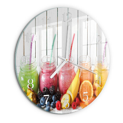 Okrúhle sklenené hodiny Smoothie