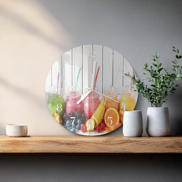 Okrúhle sklenené hodiny Smoothie
