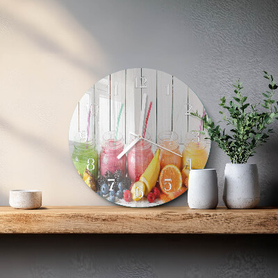 Okrúhle sklenené hodiny Smoothie