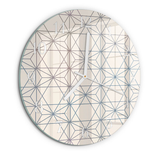 Okrúhle sklenené hodiny Geometrický vzor