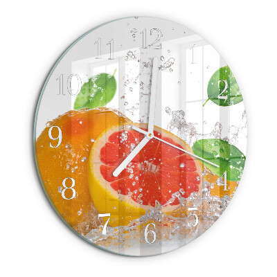 Okrúhle sklenené hodiny Grapefruit