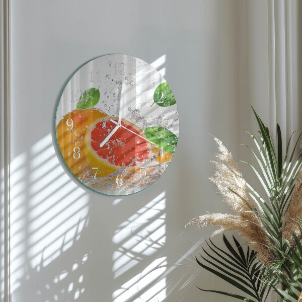 Okrúhle sklenené hodiny Grapefruit