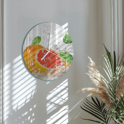 Okrúhle sklenené hodiny Grapefruit