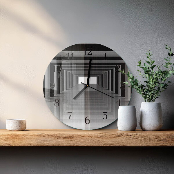 Okrúhle sklenené hodiny 3D tunel