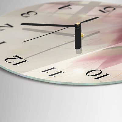 Okrúhle sklenené hodiny Kvety