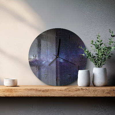 Okrúhle sklenené hodiny Galaxia