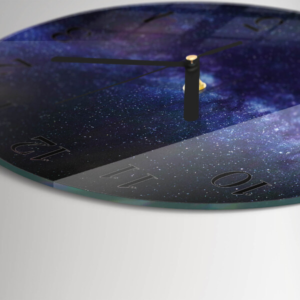 Okrúhle sklenené hodiny Galaxia
