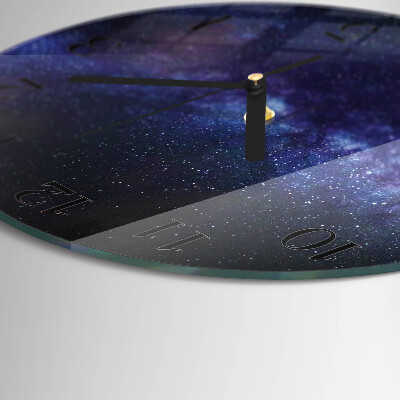 Okrúhle sklenené hodiny Galaxia