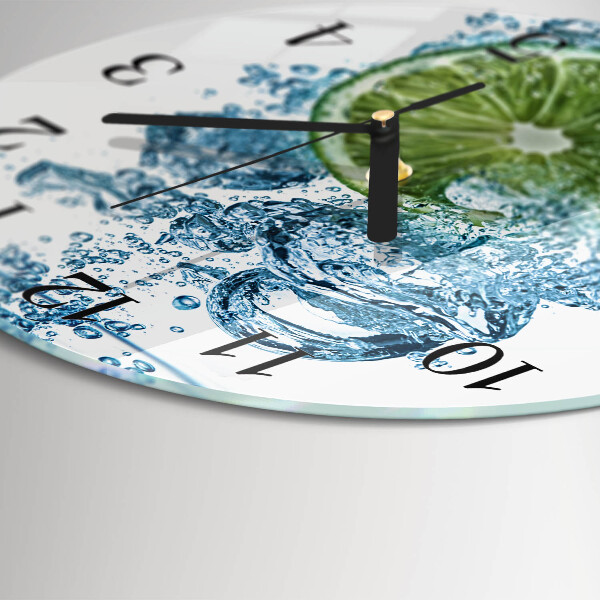 Okrúhle sklenené hodiny Uhličitan vápenatý