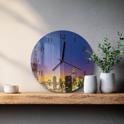 Okrúhle sklenené hodiny Horizont Dubaj