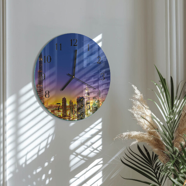 Okrúhle sklenené hodiny Horizont Dubaj