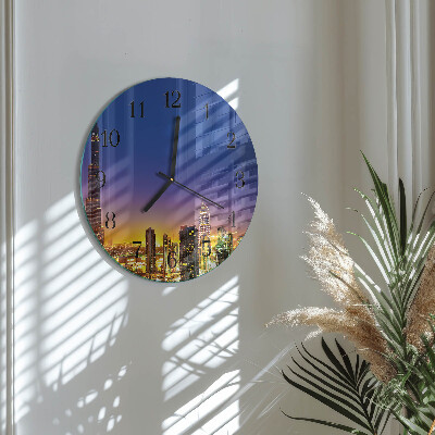 Okrúhle sklenené hodiny Horizont Dubaj