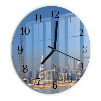 Okrúhle sklenené hodiny Dubajský horizont