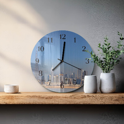 Okrúhle sklenené hodiny Dubajský horizont