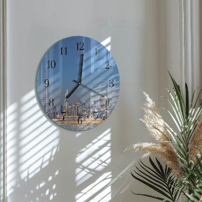 Okrúhle sklenené hodiny Dubajský horizont