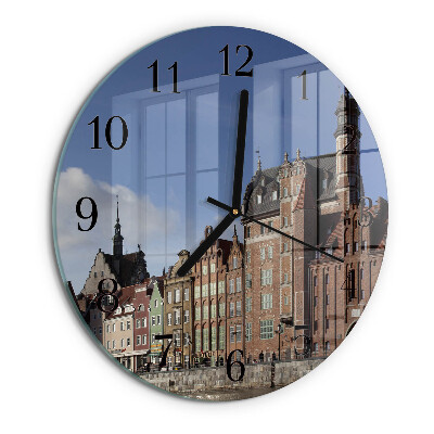 Okrúhle sklenené hodiny Gdansk