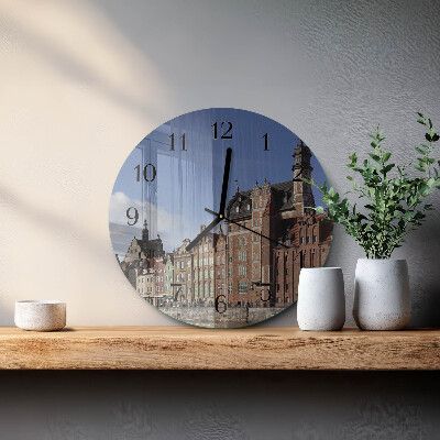 Okrúhle sklenené hodiny Gdansk