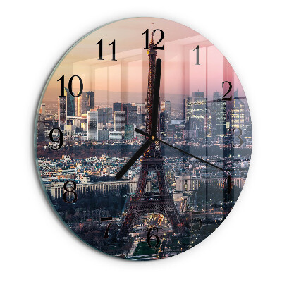 Okrúhle sklenené hodiny Eiffelova veža v Paríži