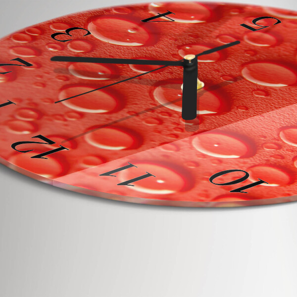 Okrúhle sklenené hodiny Kvapky vody