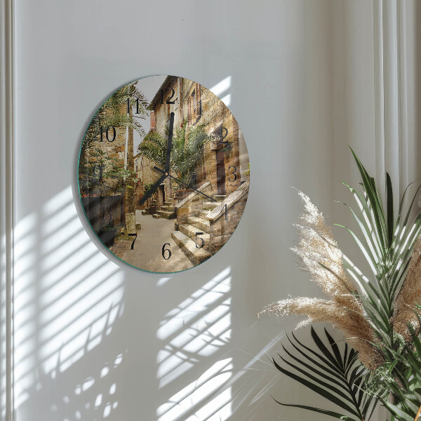 Okrúhle sklenené hodiny Avenue Palms