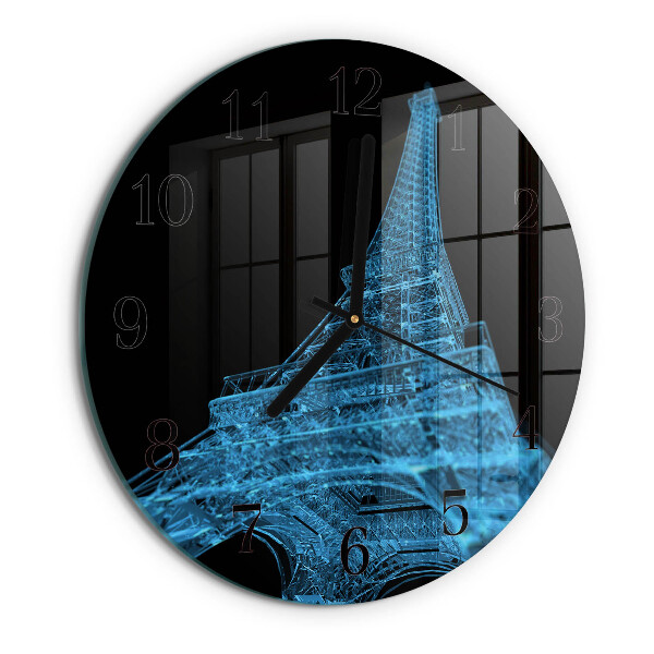 Okrúhle sklenené hodiny Eiffelova veža v Paríži