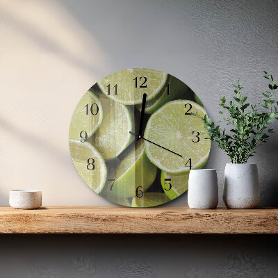 Okrúhle sklenené hodiny Uhličitan vápenatý