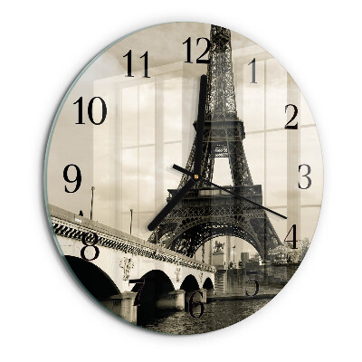 Okrúhle sklenené hodiny Paríž