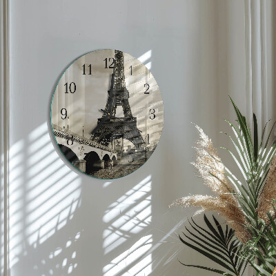 Okrúhle sklenené hodiny Paríž