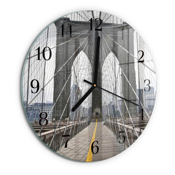Okrúhle sklenené hodiny Brooklynský most