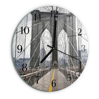 Okrúhle sklenené hodiny Brooklynský most